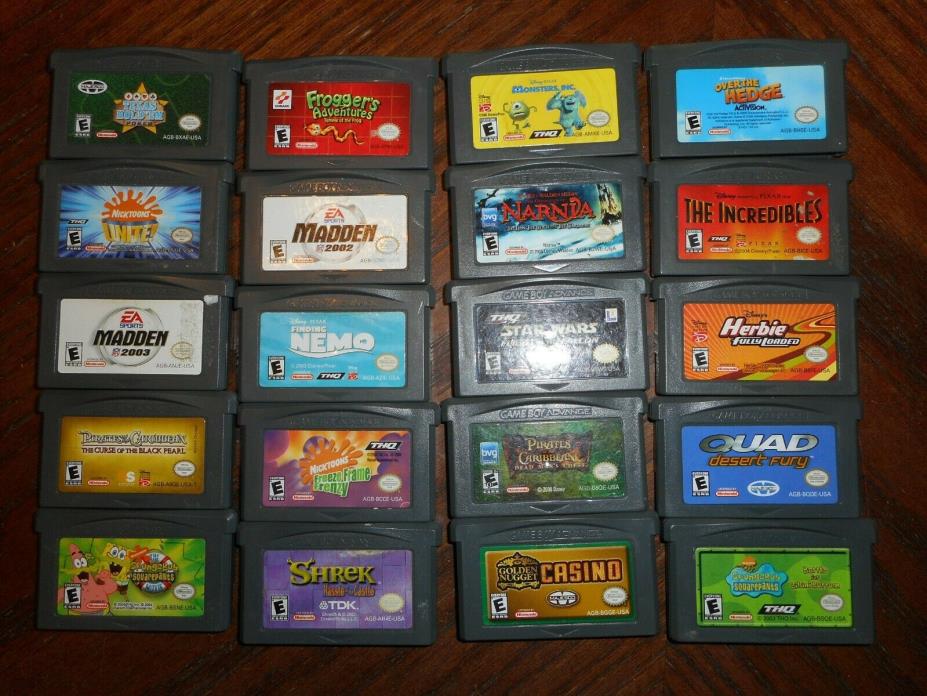 Lot of 20 Nintendo Game Boy Advance Games - Over The Hedge, Monsters Inc. & More