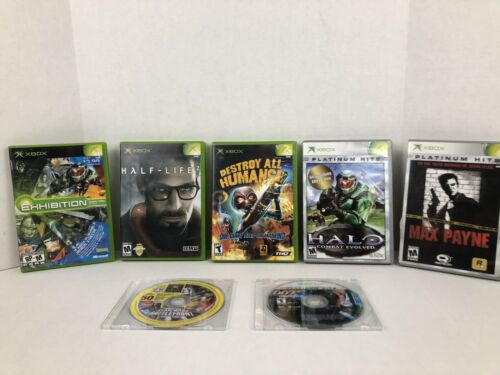 Best Original XBOX Video Games Lot of 7 - Half Life 2, Destroy All Humans, Halo