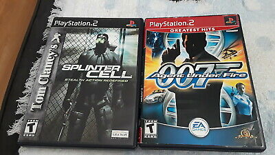 Splinter Cell, 007 Agent Fire w/Cases, Manuals (Sony PlayStation 2) UNTESTED!