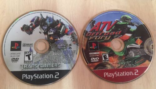 Lot Of 2 Playstation 2 Games: Transformers, ATV Offroad Fury, Preowned W/o Case