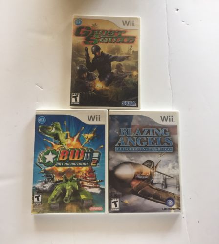 LOT OF 3 Wii GAMES - Blazing Angles, BATTALION WARS 2, Ghost Squad.