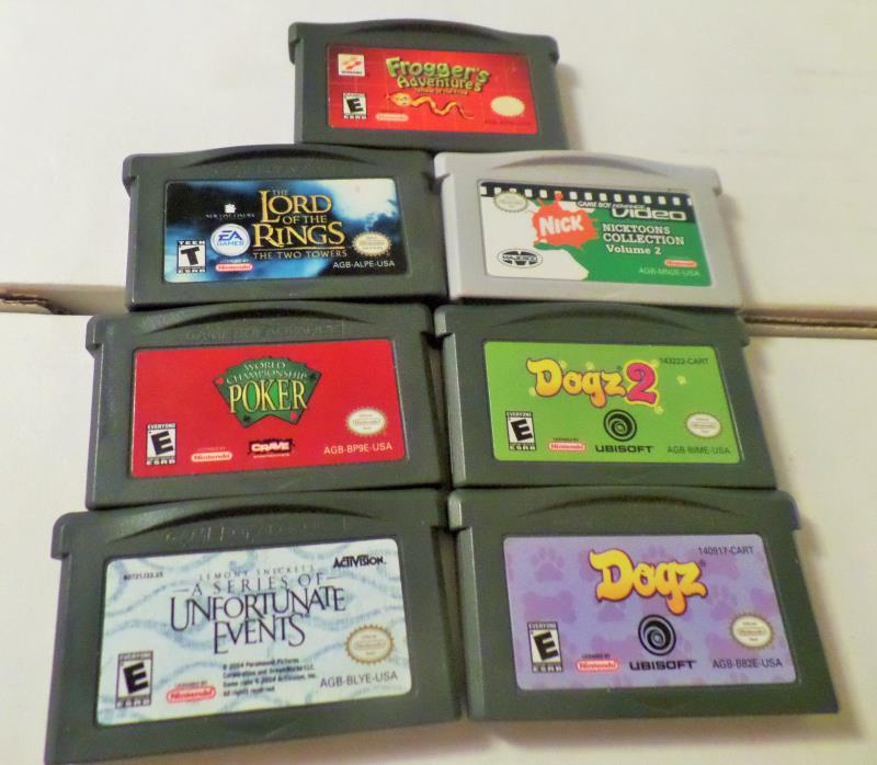 LOT OF 7 GAME BOY ADVANCE GAMES