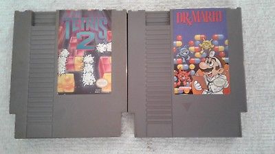 NES 2 Game Lot - Tetris 2, Dr. Mario (Nintendo NES) TESTED Working!(11710)