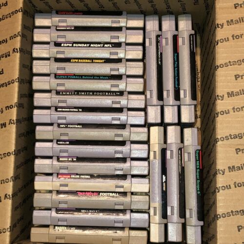 Super Nintendo SNES 20 Game Lot, Cleaned & Tested includes Mega Man X
