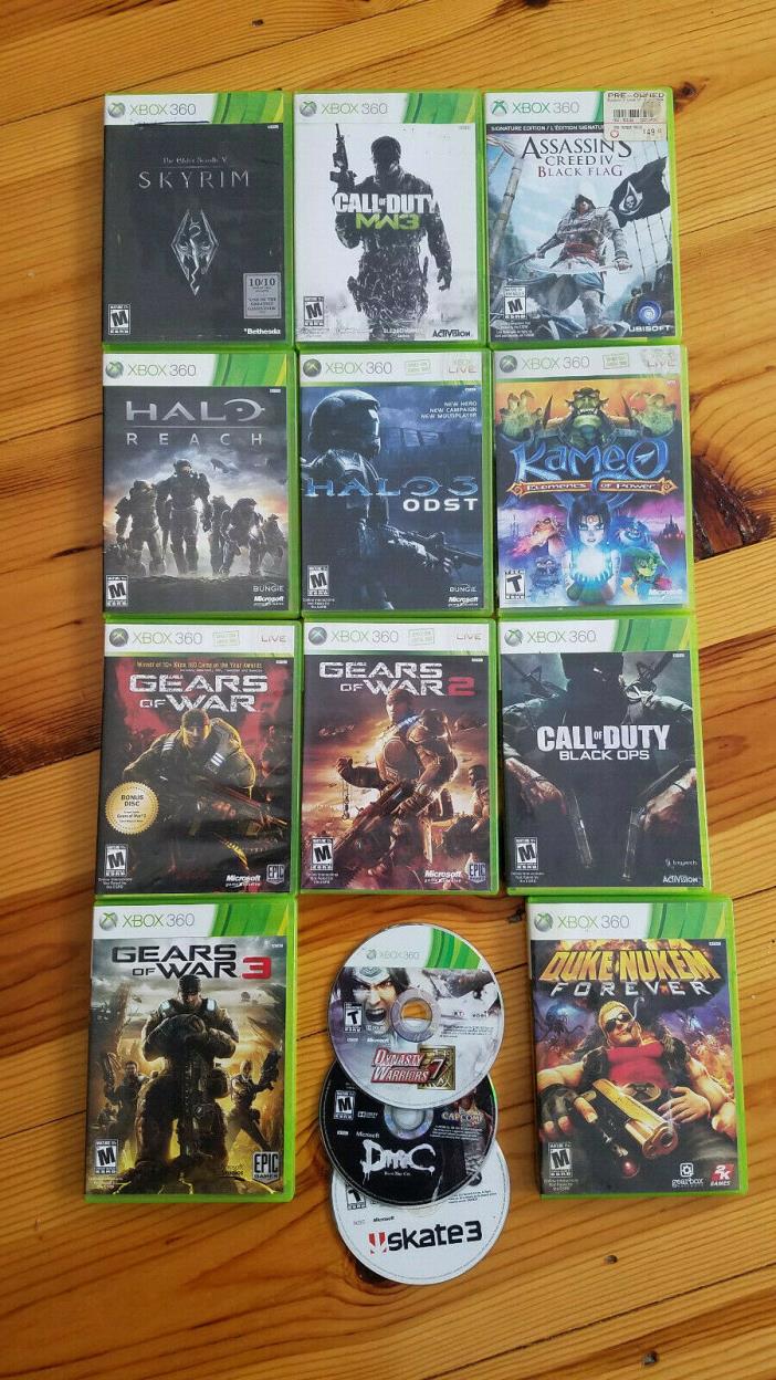 14 XBOX 360 GAMES - LOT - GEARS OF WAR 1/2/3, CALL OF DUTY, HALO