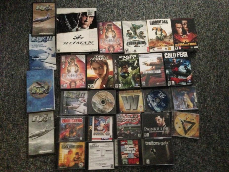 Variety of Windows PC Games Lot of 23 almost all complete No Steam Required
