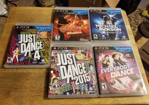 Lot Of 5 Playstation 3 Move Games Just Dance 4, 2015, Grease, Everybody Dance