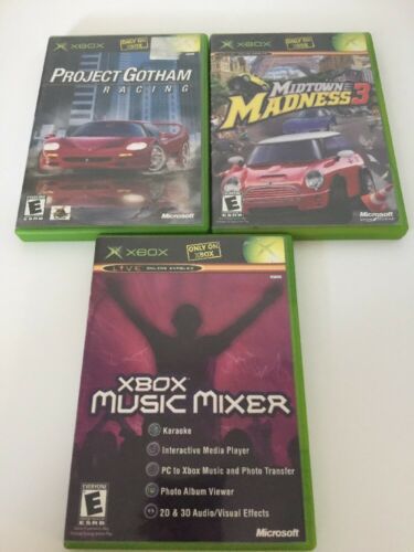 Lot of 3 Original XBOX Games Project Gotham Music Mixer Midtown Madness 3