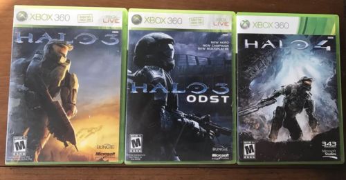 Lot 3 Halo Xbox 360 Games Halo 3 Halo 3 ODST Halo 4 Tested