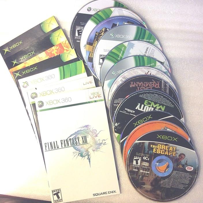 Lot of 8 Microsoft Xbox Games 5 XBOX 360 & 3 Original XBOX + Some Manuals