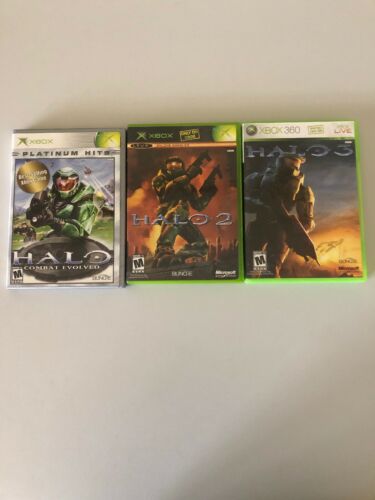 Xbox 360 Game Lot Halo Collection 1 2 3 Bundle Set 3 Games