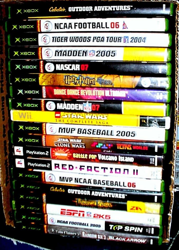 FOR BUFFING/REPAIR> Xbox Lot of 16 Original Xbox Games + 3 PS2 & WIi games.