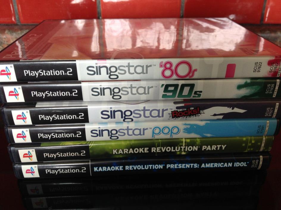 Singstar Karaoke Revolution Pop 80s 90s Rock - 6 Video Games - Playstation 2 PS2