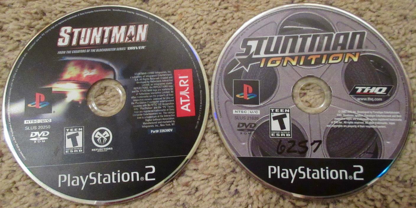 Stuntman Original & Ignition Lot (Sony Playstation 2) PS2 DISC ONLY BLACK LABEL