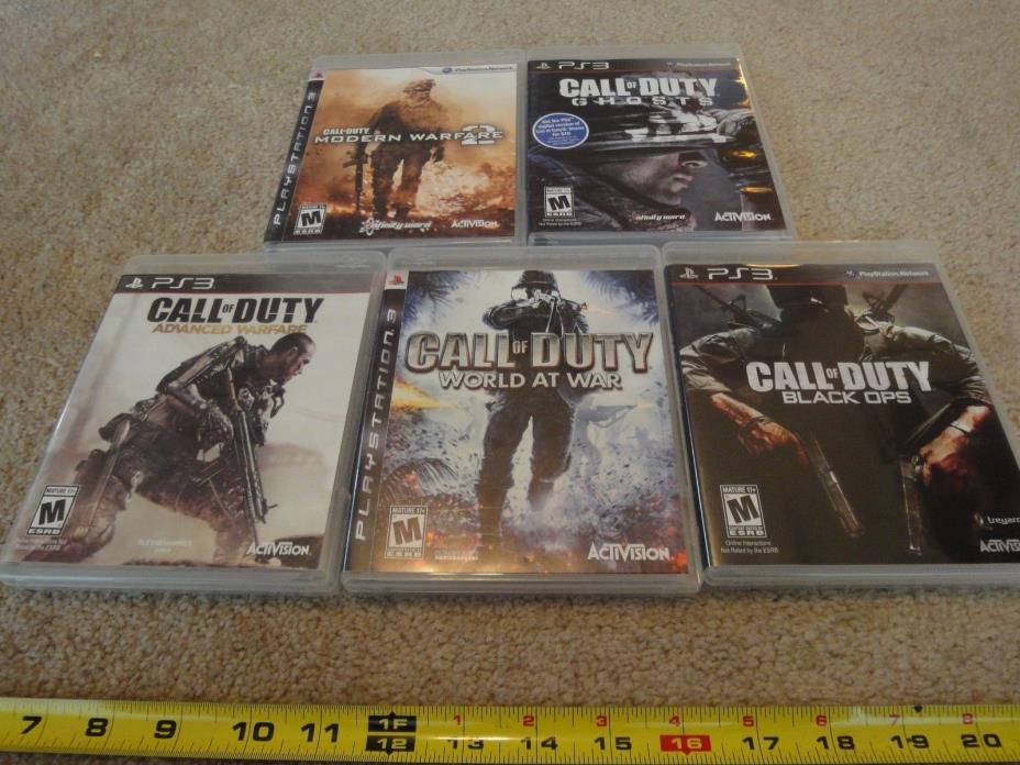 PS3, Call of Duty video game lot. Black Ops, Ghosts, Modern Warfare 2. Nice!
