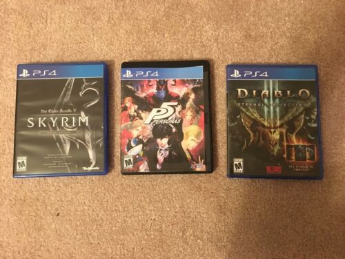 Playstation 4 video games lot: Skyrim, Persona 5, Diablo 3 (Role Playing, RPG)
