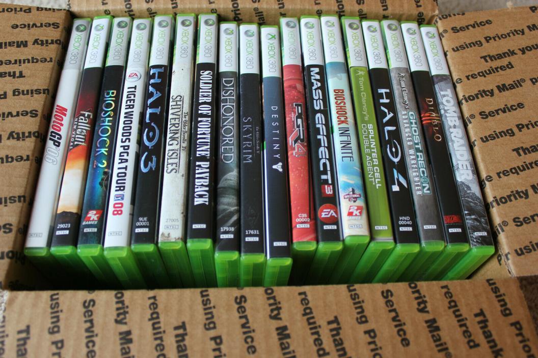 Lot of 18 Xbox 360 games TESTED WORKING Halo Mass Effect Diablo Dishonored PGR4