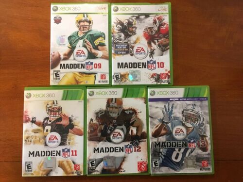 Lot of 5 Xbox 360 Football Games - MADDEN 09 10 11 12 13