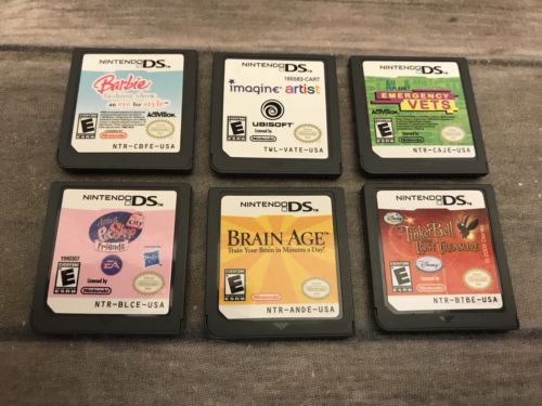 Nintendo DS Video Game Lot Bundle of 7 Games Brain Age Barbie Pet Shop