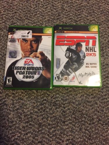 ESPN NHL 2k5 And Tiger Woods PGA TOUR 2005 Xbox Sports Games UNTESTED Lot of 2