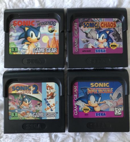 Sega Game Gear Lot Of 4 Sonic Games Cartridge Only