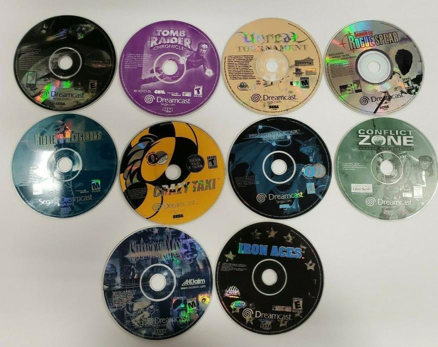 Sega Dreamcast Lot 10 DISCS ONLY ~Cleaned~Tested~Works~ Free Shipping!!!