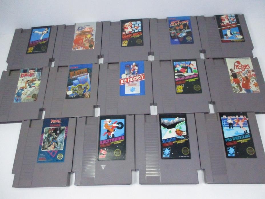 Original NES-001 Nintendo Game Lot of 14 games - All Games Taken Apart & Cleaned