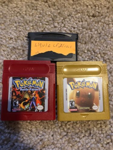 Pokemon Fan hack game Lot! No Cases. Liquid Crystal, Battle, Brown. 3 Games