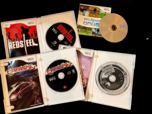 wii lot games Sports, RedSteel, Need For Speed, Guitar hero III