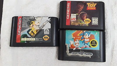 Vtg 3 Game Lot-Formula One, Toy Story, Sonic 4 (Sega Genesis) SOME TESTED!(862)