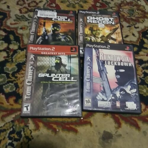 PS2 TOM CLANCY VTG GAME LOT OF 4 SPLINTERCELL LOCKDOWN PANDORA TOMORROW GHOSTREC