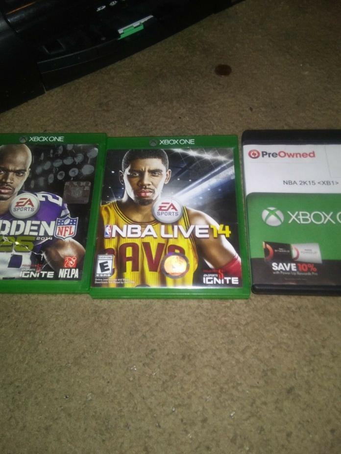 xbox one games used lot nba live14 madden25  nba2k15 three games used
