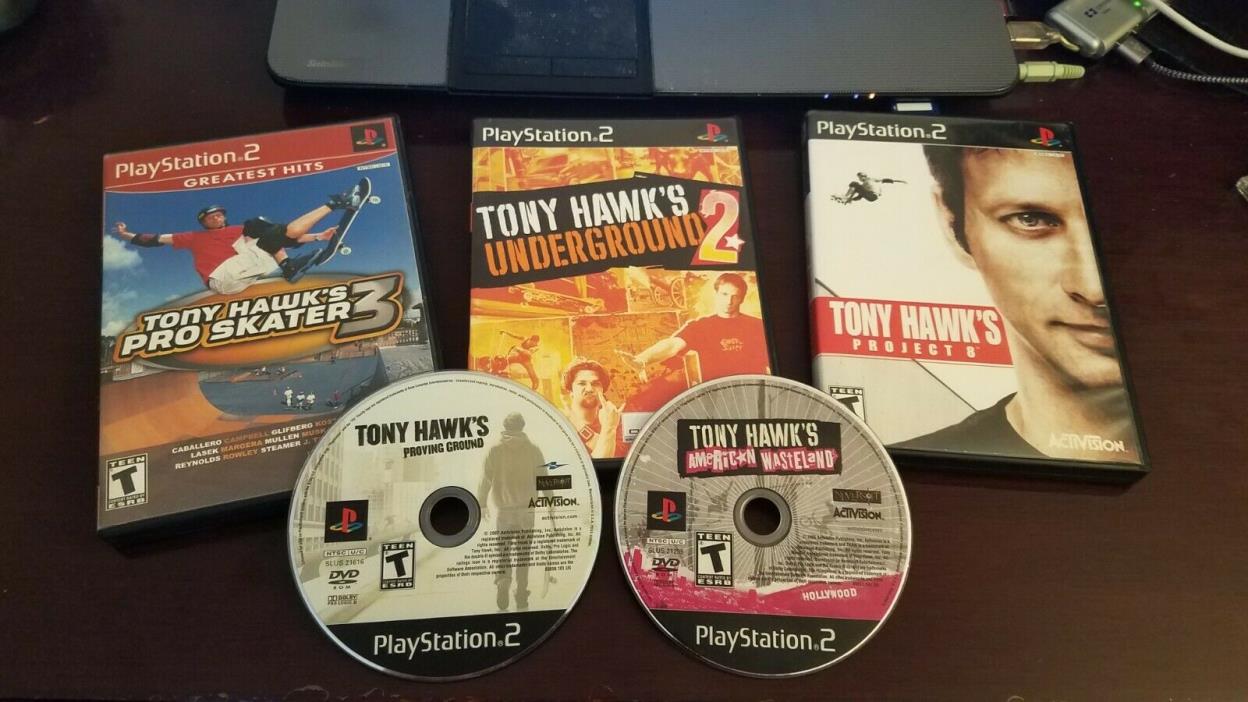 Sony Playstation 2 Tony Hawk Bundle Lot of 5 Games SKater3 Underground project 8