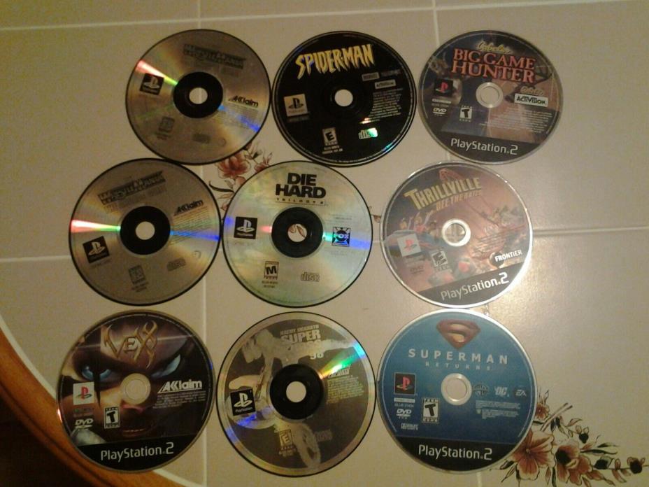 lot of 17 Ps1 Ps2 games NOT WORKING.