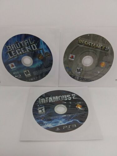 Lot of 3 PS3 games BRUTAL LEGEND resistance 2 INFAMOUS 2