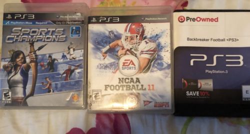 PS3 Games Backbreaker Football, NCAA Football 2011 and Sports Champions