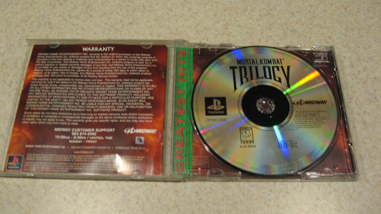 Mortal Kombat Trilogy (Sony PlayStation PS1, 1996) Greatest Hits Complete