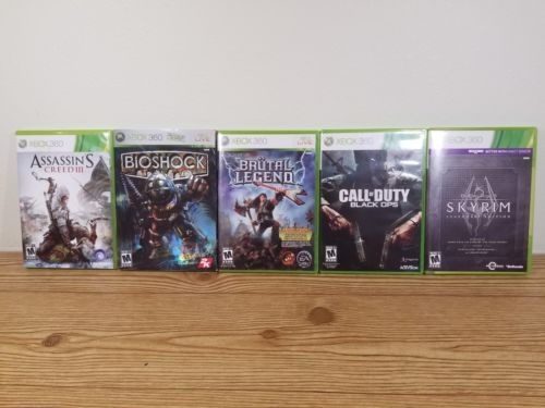 Xbox 360 Games Lot Of 5 Skyrim Call Of Duty Bioshock Assassins Creed