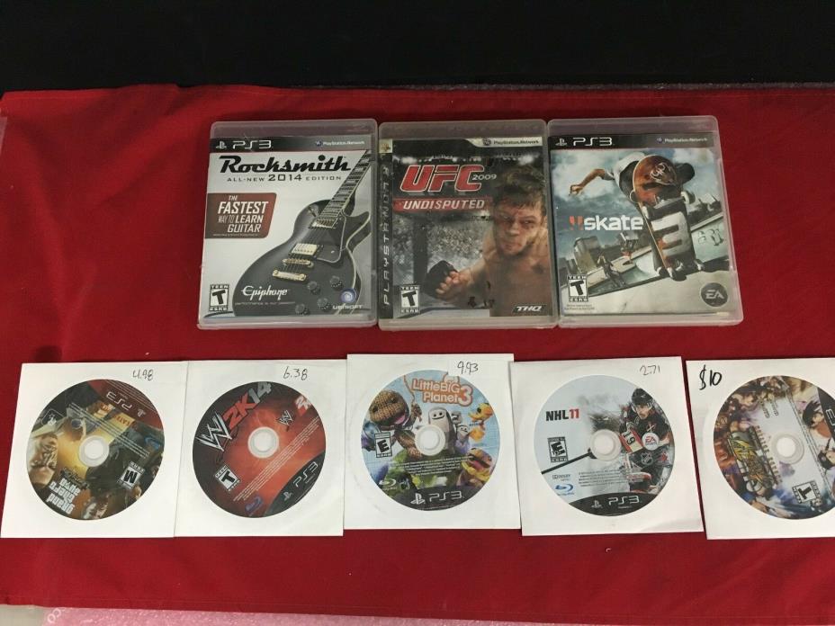 Lot of 8 Games for Playstation 3 PS3, Super Street Fighter IV, GTA ect | O6776