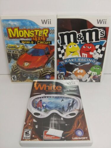 Lot of 3 Wii games MONSTER 4x4 m&m kart racing SHAUN WHITE SNOWBOARDING