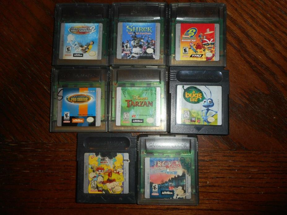 Lot of 8 Game Boy Color Games - Rugrats, Tarzan, A Bug's Life & More Gameboy