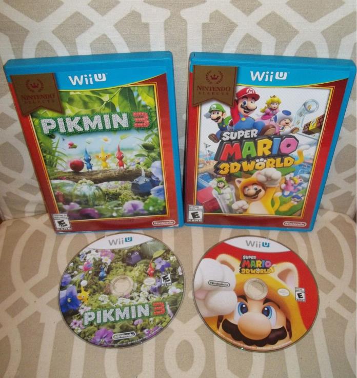 Nintendo Wii U/ LOT of 2 Games: Super Mario 3D World + Pikmin 3
