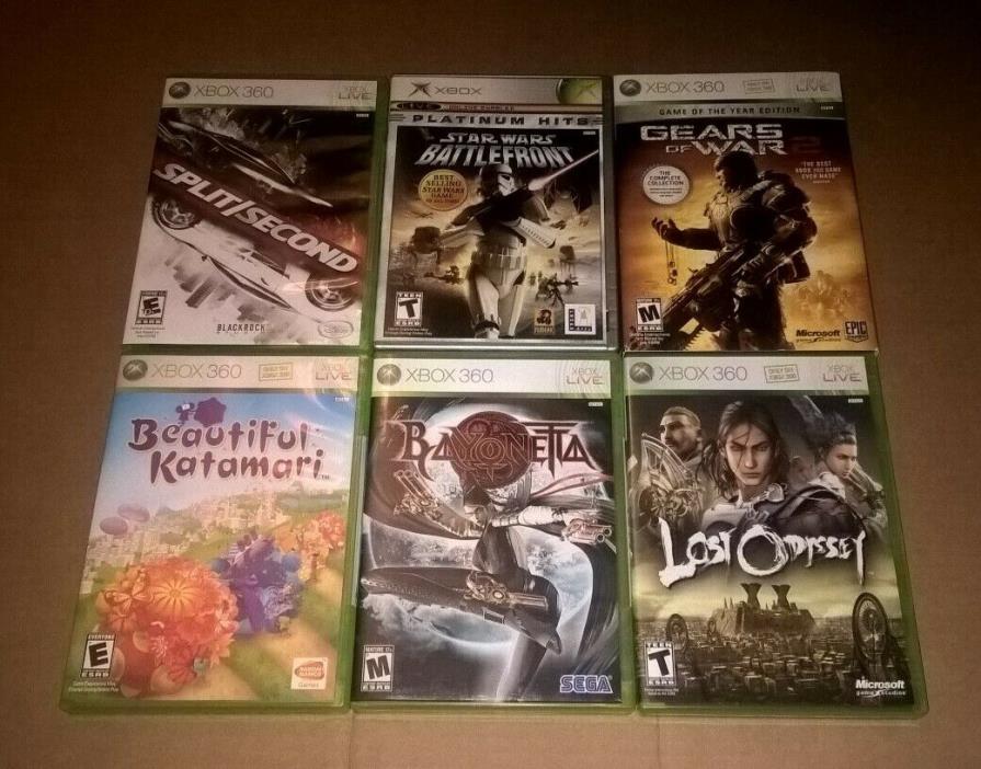 Xbox 360 Lot: Bayonetta, Lost Odyssey, Split Second, Star Wars, Katamari ++