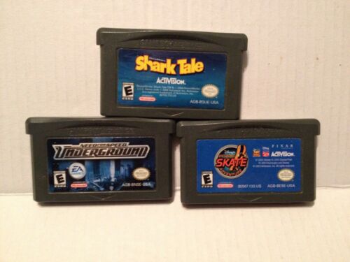 Game Boy Advance Games Lot Shark Tale Need For Speed Disney Extreme Skate