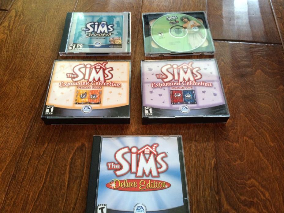 The Sims games for PC , teen, 11 Discs , 5 Games see photos for titles