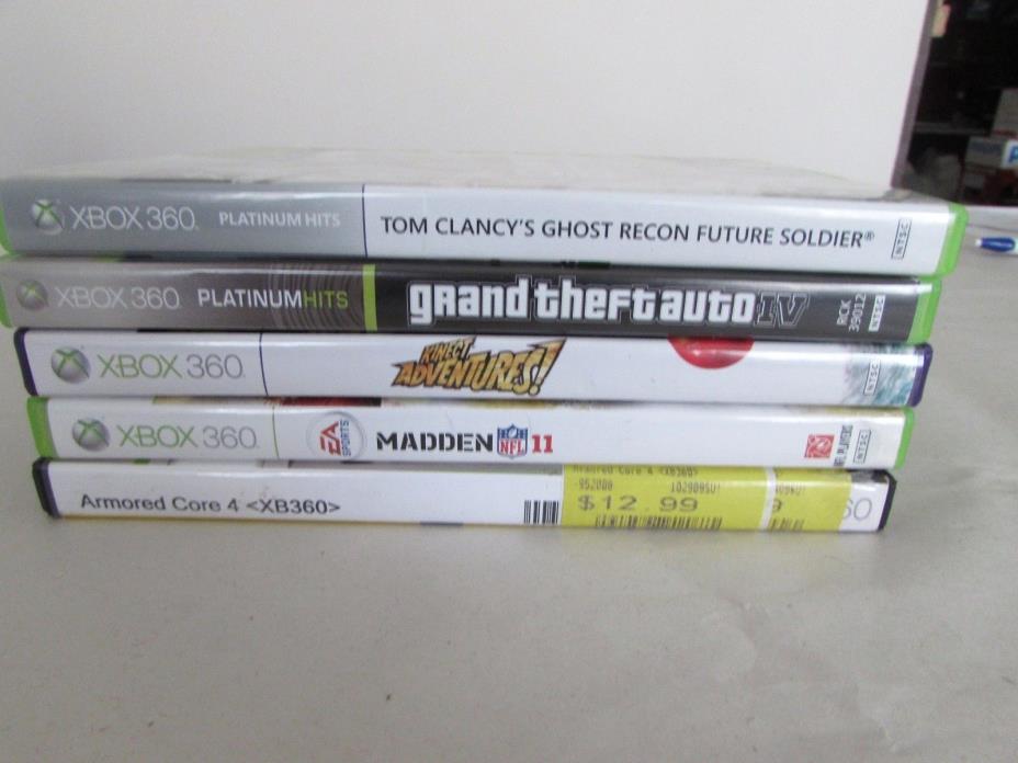xbox 360 games,  lot of 5