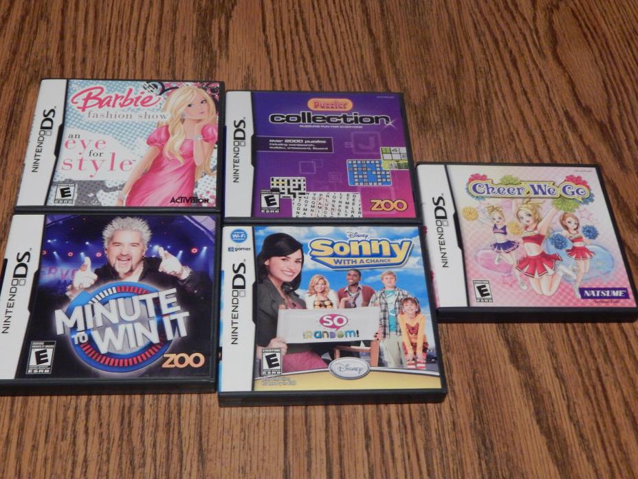 Nintendo DS Game Lot! Barbie Fashiopn Show/ Cheer We Go/Sonny With A Chance