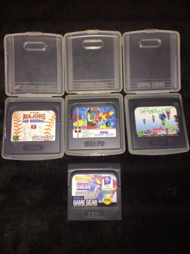Lot of 4 Sega Game Gear Carts -Klax, Columns, Baseball, & Winter Olympic Games