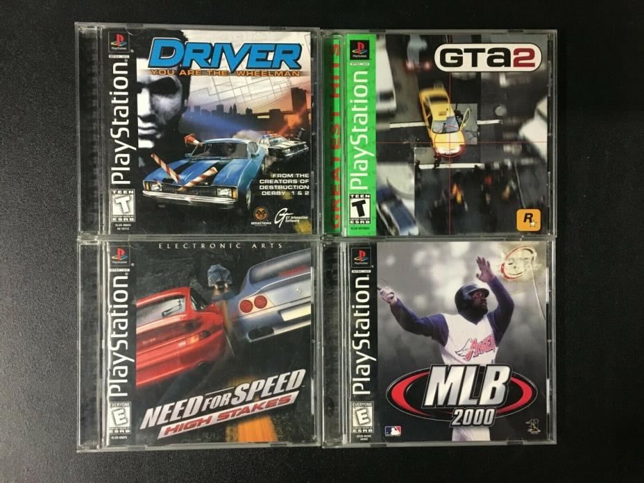 PLAYSTATION USED 4 GAME LOT DRIVER GTA 2 NEED FOR SPEED HIGH STAKES MLB 2000 PS1