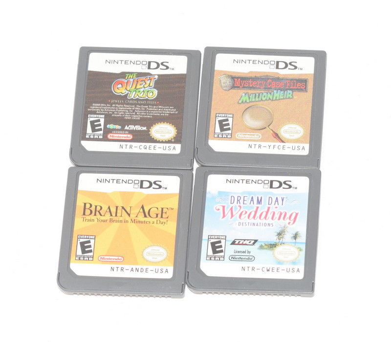 Lot of 4 Nintendo DS Video Games Brain Age Dream Day Wedding Quest Trio Mystery
